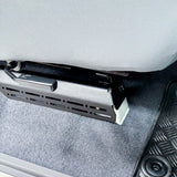 close up of side mounting bracket for fire extinguisher