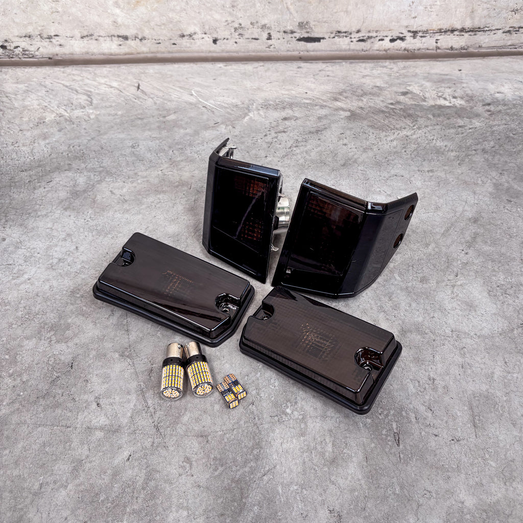 70 Series Landcruiser Facelift Smoked Front Corner & Side Indicator Lenses (Pair)