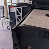 top view of stowed patriot camper bbq side table